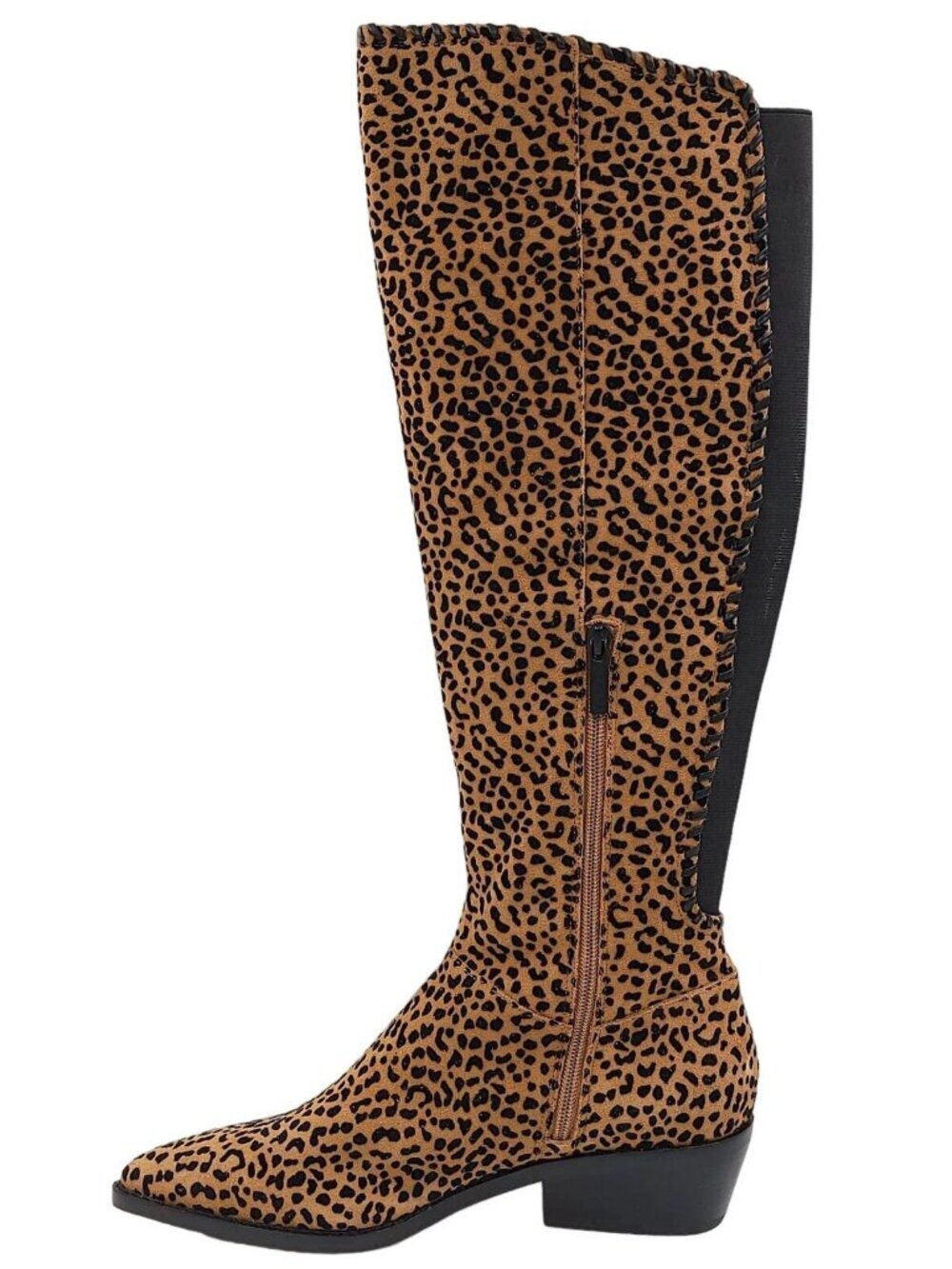 1.State Sage Animal Cheetah Suede Print Western Tall Pull On Boots SZ 6 New - Picture 7 of 9